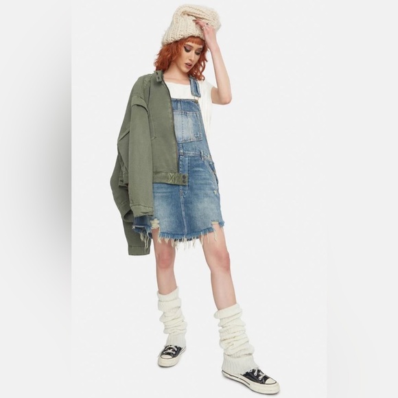Free People Dresses & Skirts - Free People Baxter Denim Jumper in Grunge Blue - Size Small